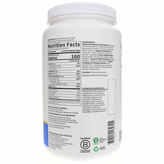 Organic Creamy Protein with Oatmilk, GOL
